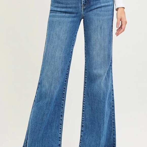 RISEN High Rise‎ Wide Leg Jeans With Released Hem - Picture 2 of 7